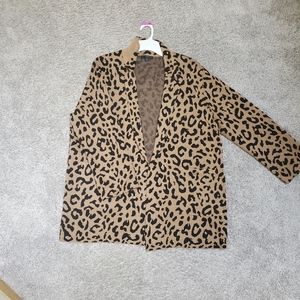 Leopard print blazer sweater